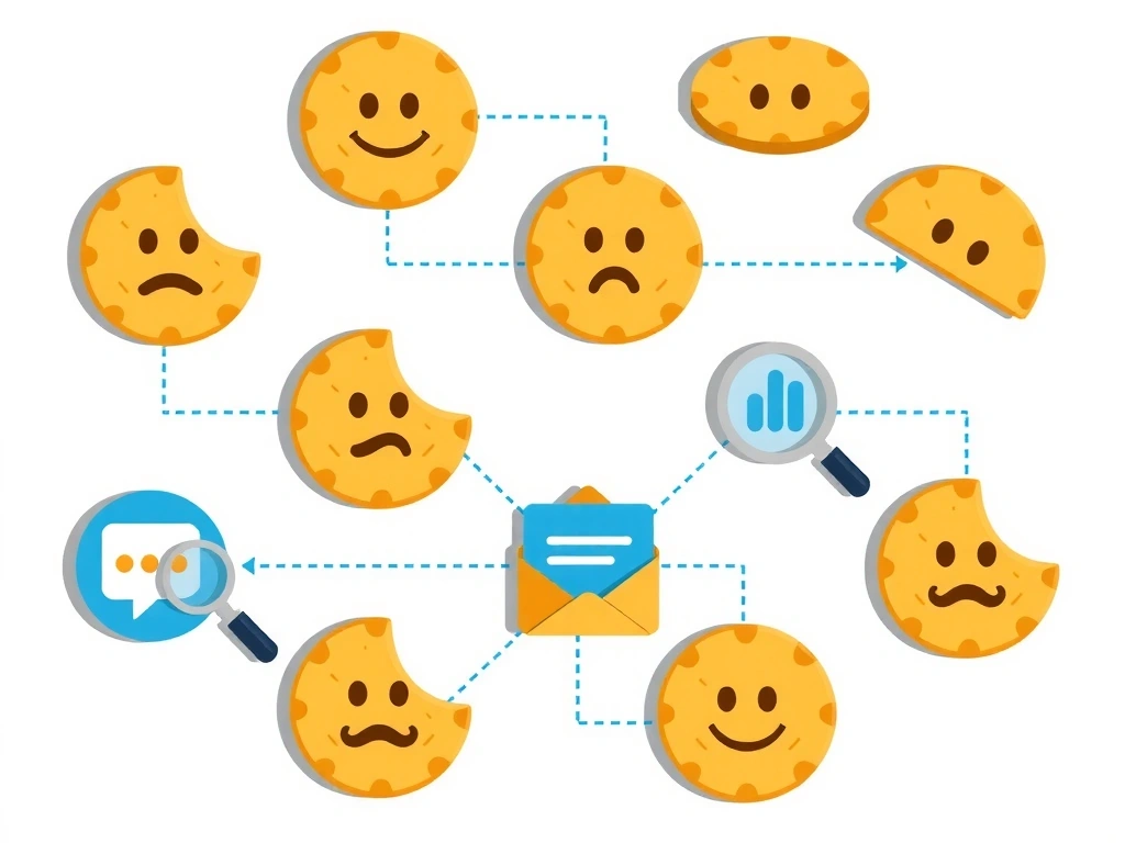 Ilustracja ciasteczek internetowych, symbolizująca pliki cookie i ich rolę w śledzeniu